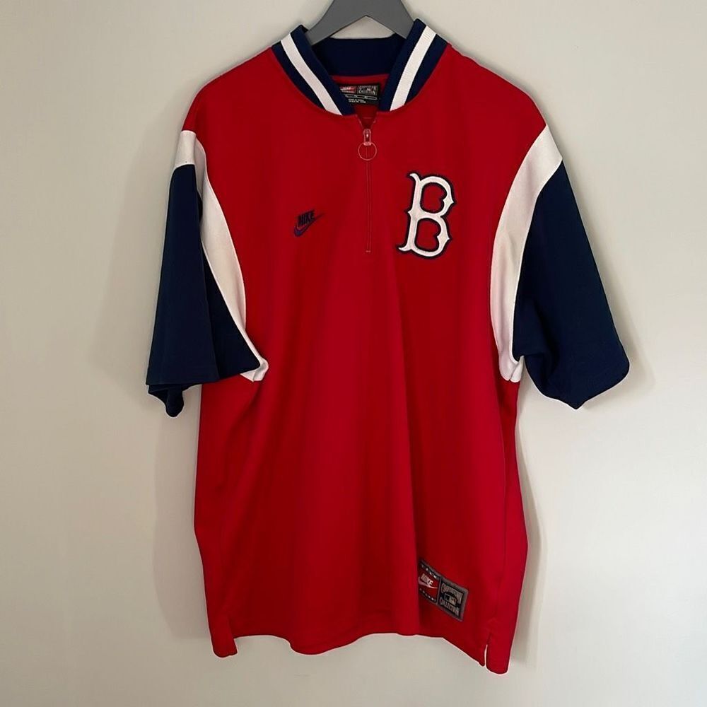 Nike Cooperstown Collection CarltonFisk 1/4 zip Jersey.‎ Size XL Redox